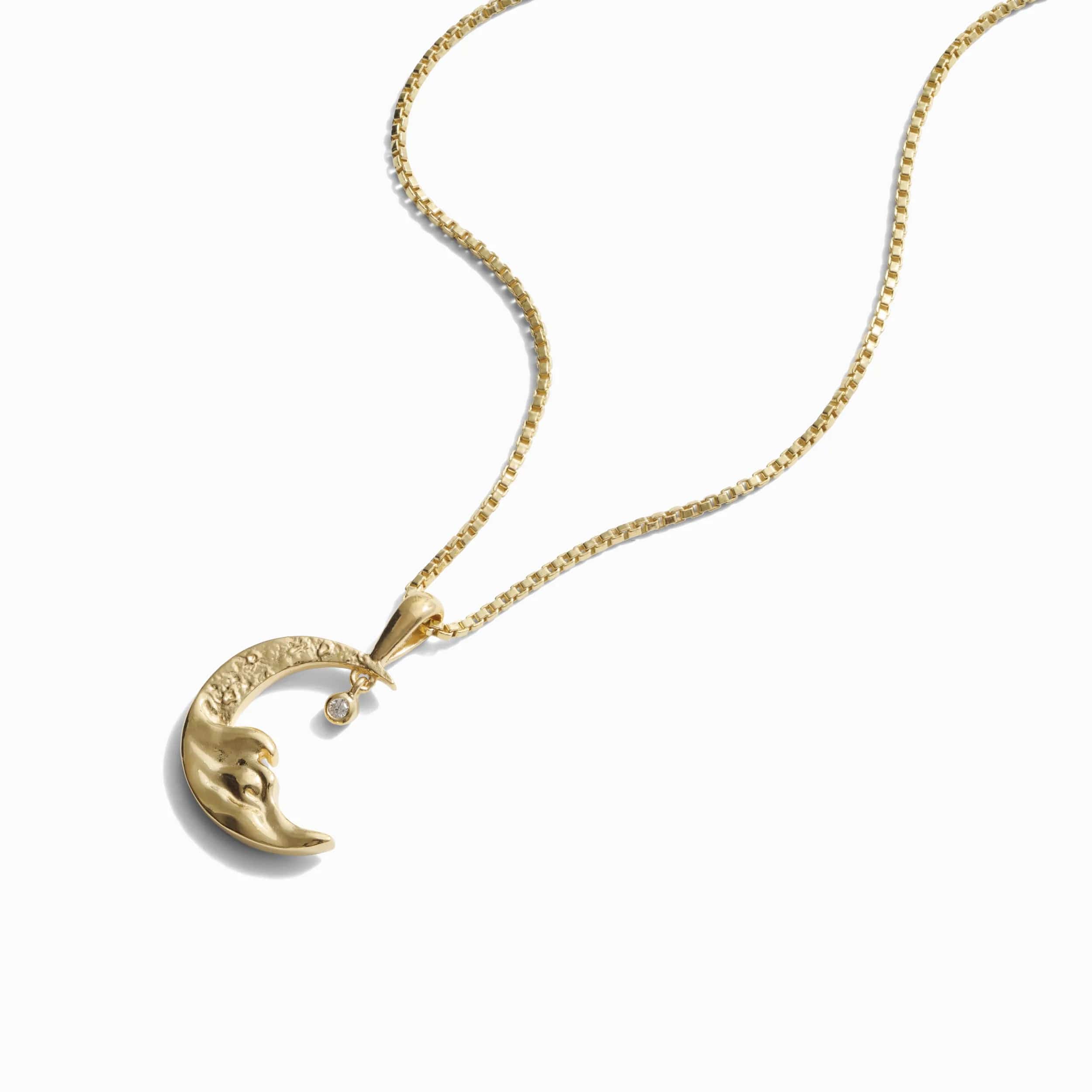 Diamond Moon Wave Necklace - Image 3
