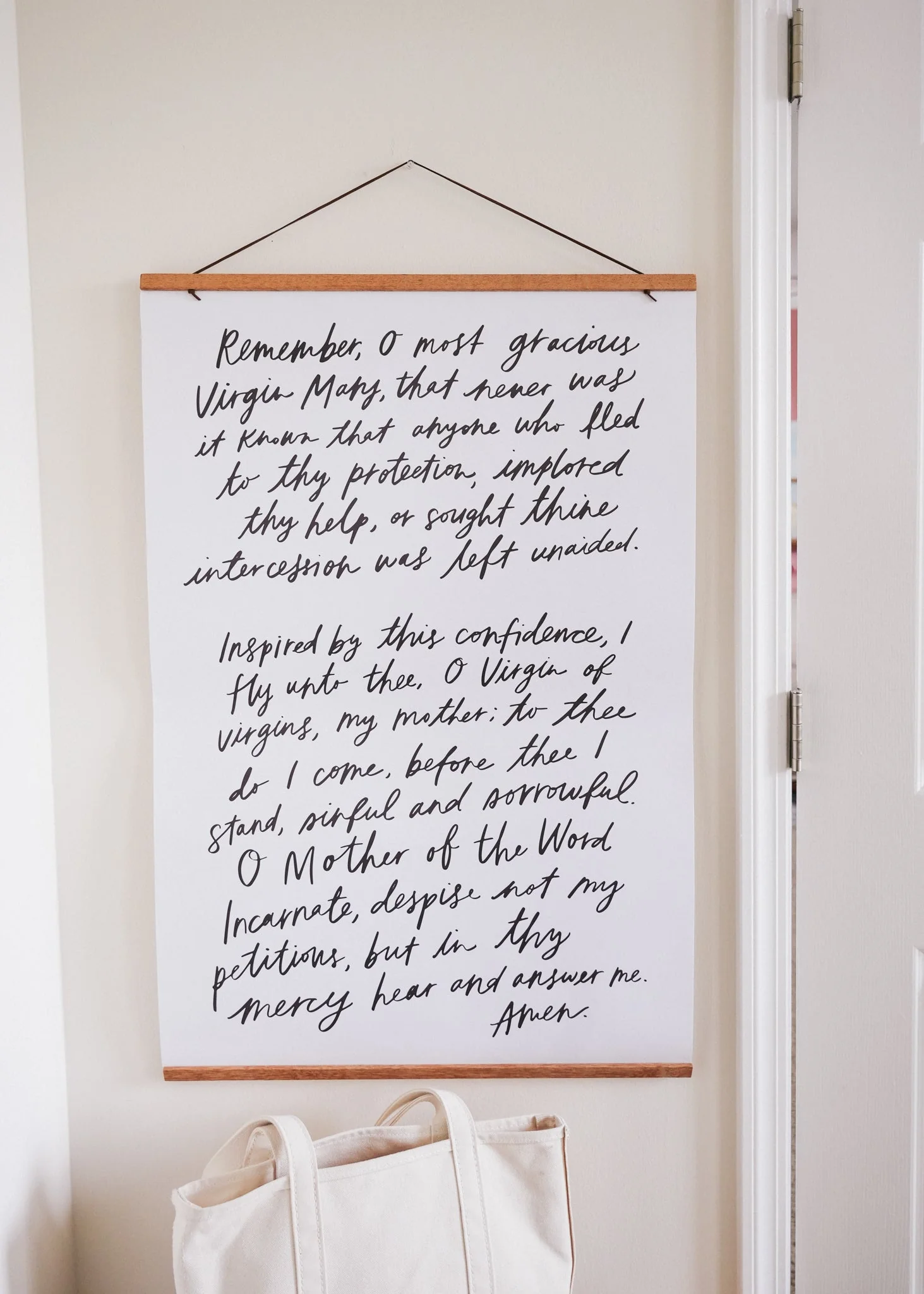 Hand-Lettered Memorare Poster (24x36) - Image 3