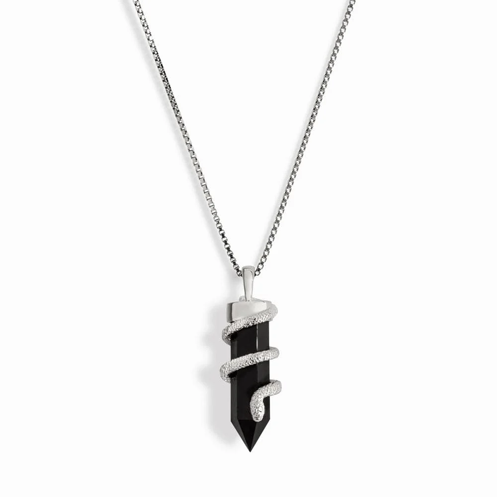 Onyx Crystal Snake Necklace - Image 6