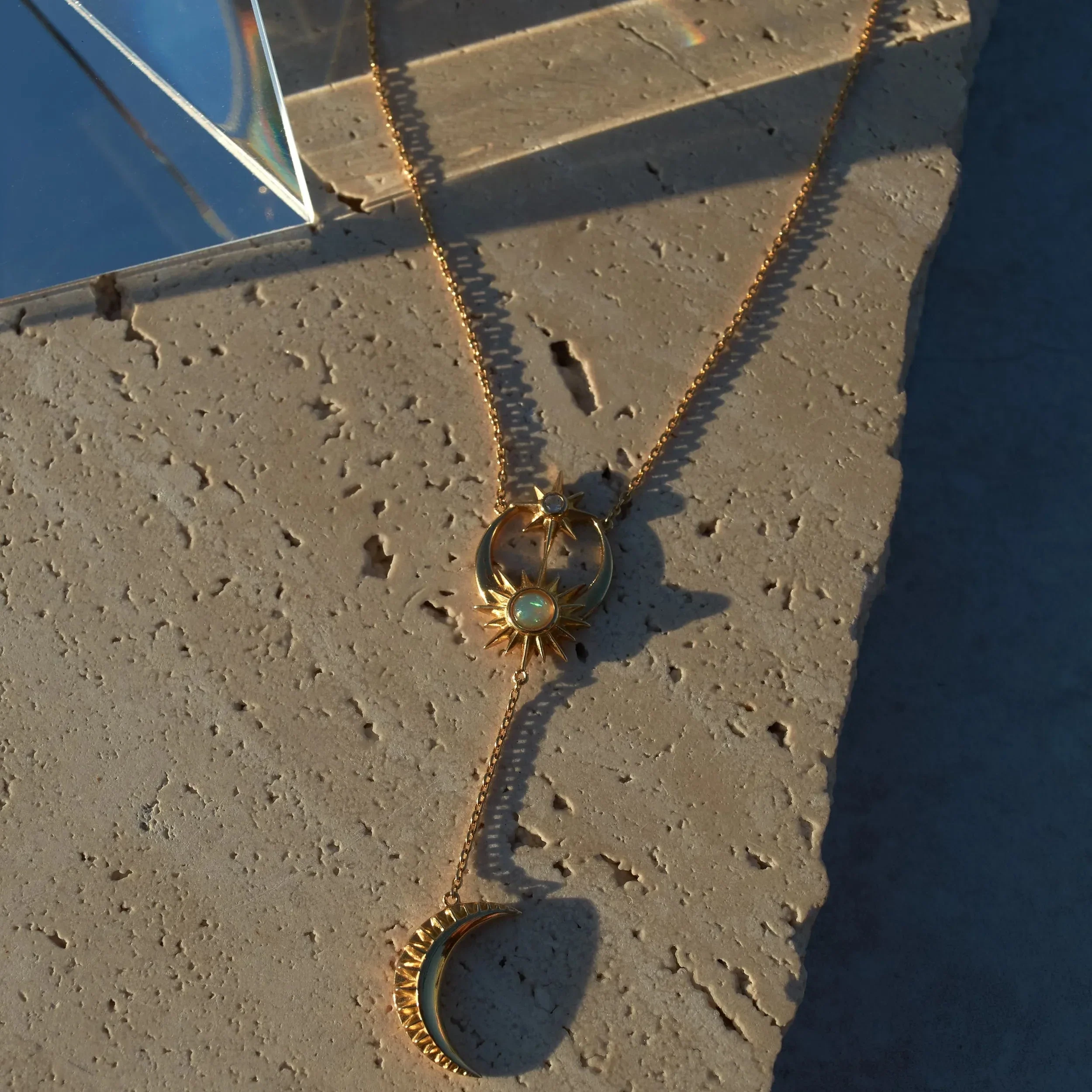 Sun, Moon & Stars Lariat Necklace - Image 4